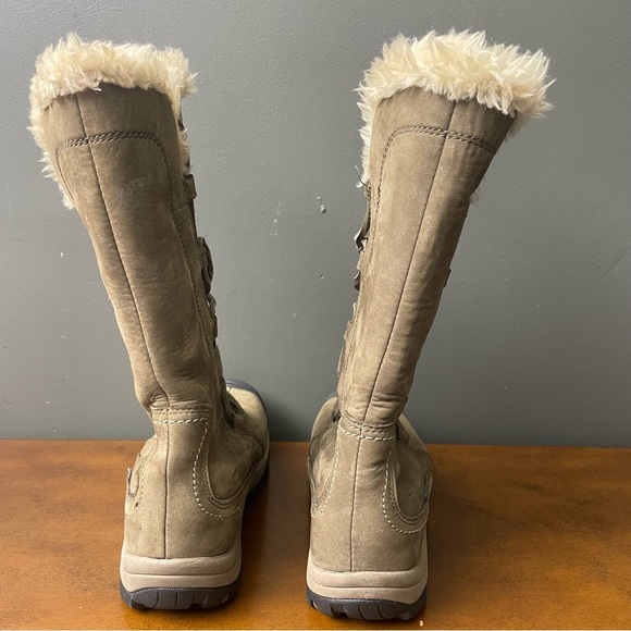 Keen Boots Womens 6 Brighton Brown Gray Leather Tall Waterproof Insulated - Picture 5 of 6